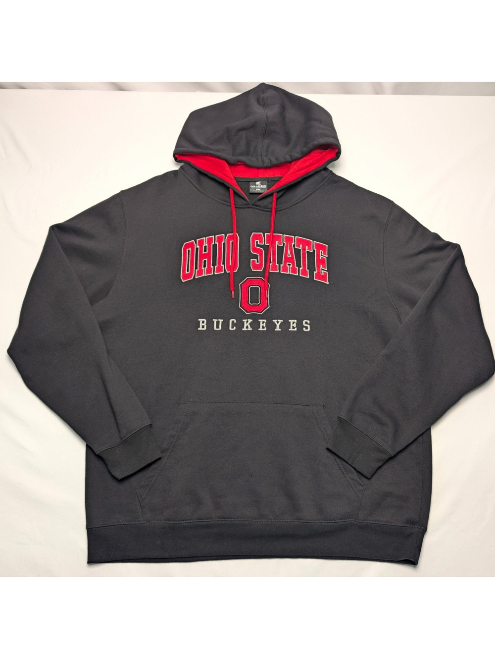Colosseum Ohio State Buckeyes Black/Red Pullover Hoodie Sweatshirt Men’s 2XL
